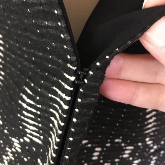 Elie Tahari‎ Womens Black White Abstract Woven Open Front Jacket, Blazer, sz 16, - Picture 2 of 11